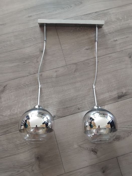 Lampa podwojna srebrna chromowana