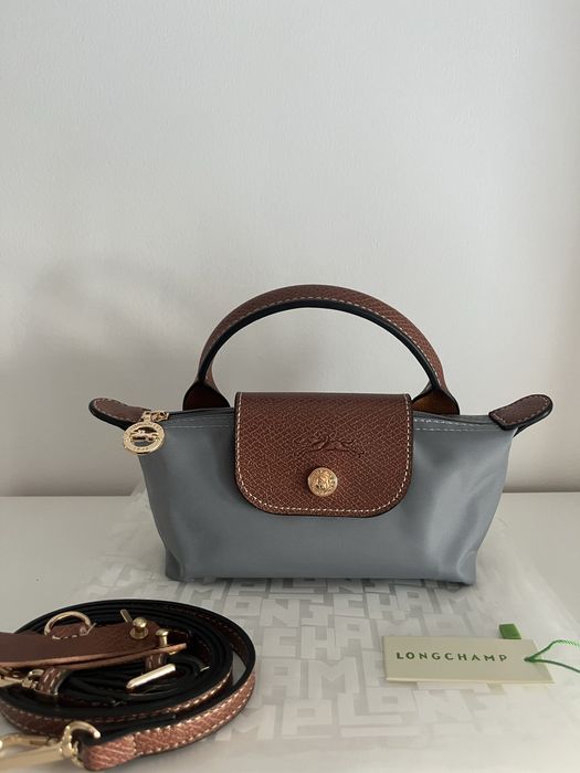 Carteira longchamp mini cinza