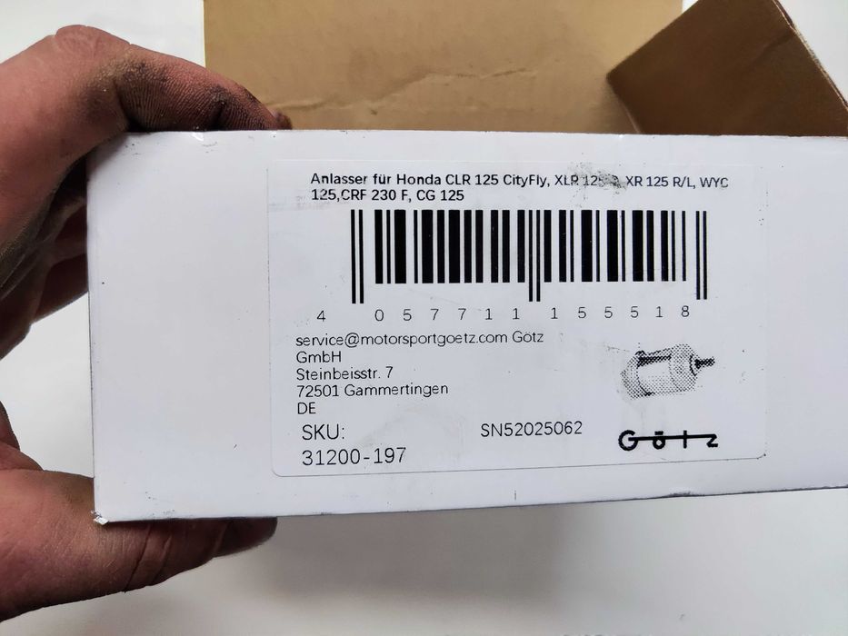 HONDA XLR XR 125 Rozrusznik Starter Zamiennik Nowy