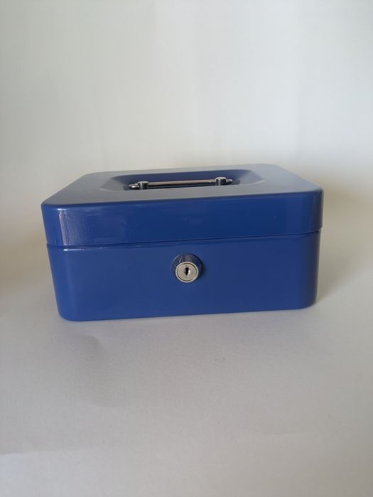 Cofre com chave 20 x 9 x 16 cm - Caixa de Dinheiro Fechável com Chave