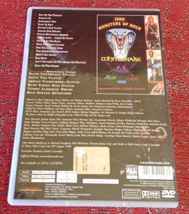 WHITESNAKE – Live At Donington 1990 [DVD coleccionável, muito raro)