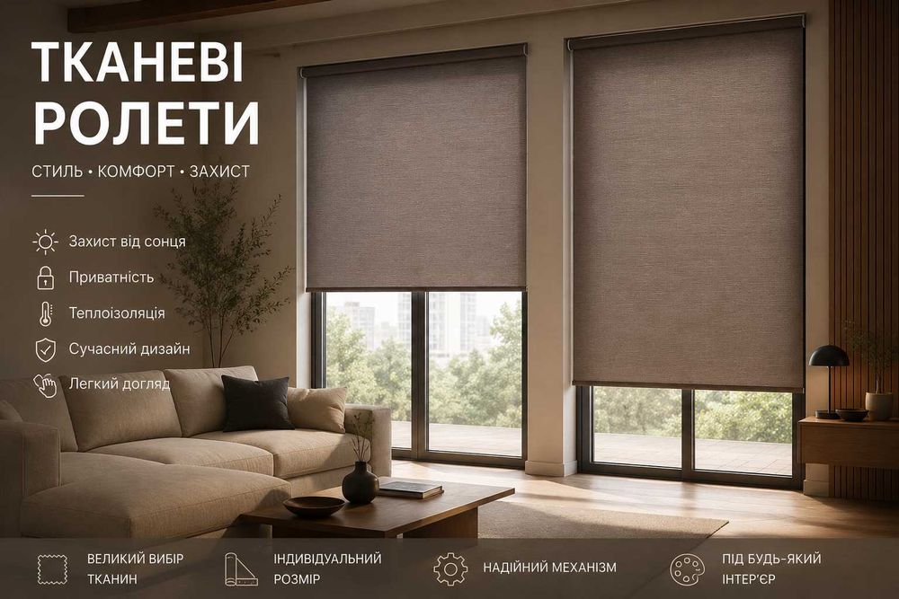 Рулонные шторы в Днепре, ролеты блекаут, ролеты день ночь
