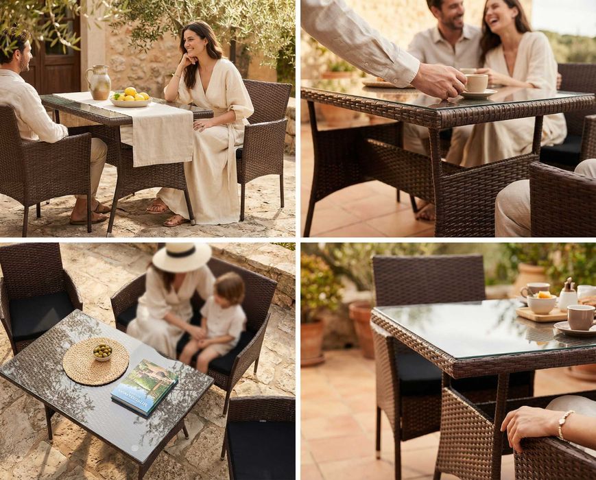 ХІТ‼️Садові меблі | Стандарт Коричневі комплект ротанг