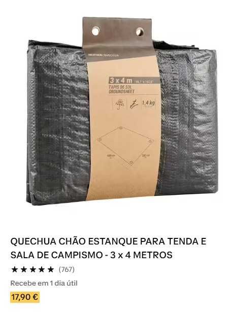 Material Campismo (Tenda, Sala, Frig., Colchão, Armario, Chão)