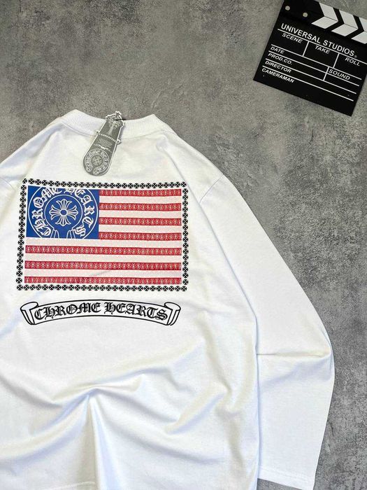 Лонг слив chrome hearts белый