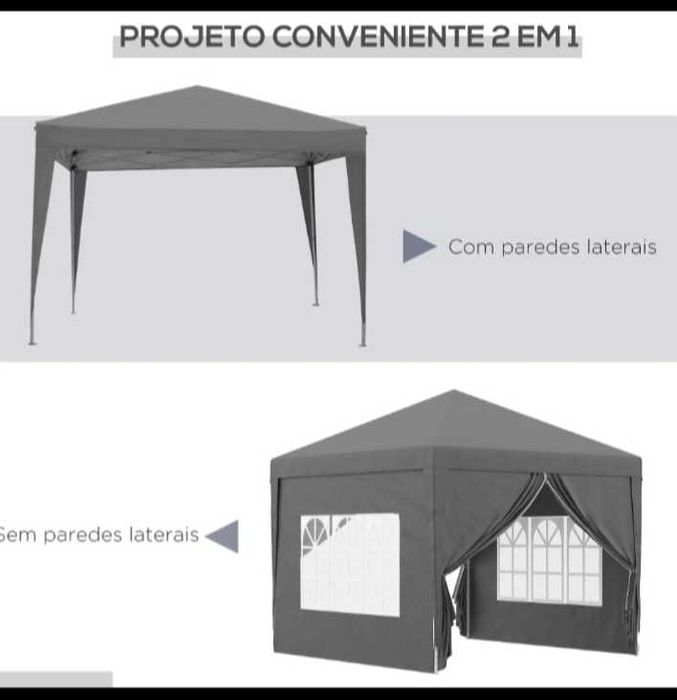 Tendas 3x3 com laterais dobráveis. pop up.tecido Oxford impermeável.