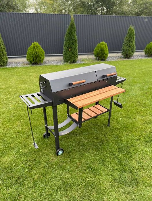 Мангал з кришками для барбекю та підставкою під казан метал 5 мм