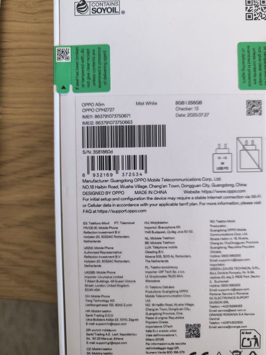 OPPO A5m com 3 anos de garantia