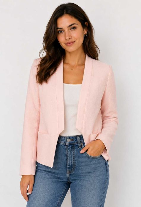 Marynarka River Island Różowa Pudrowy Róż M Blezer