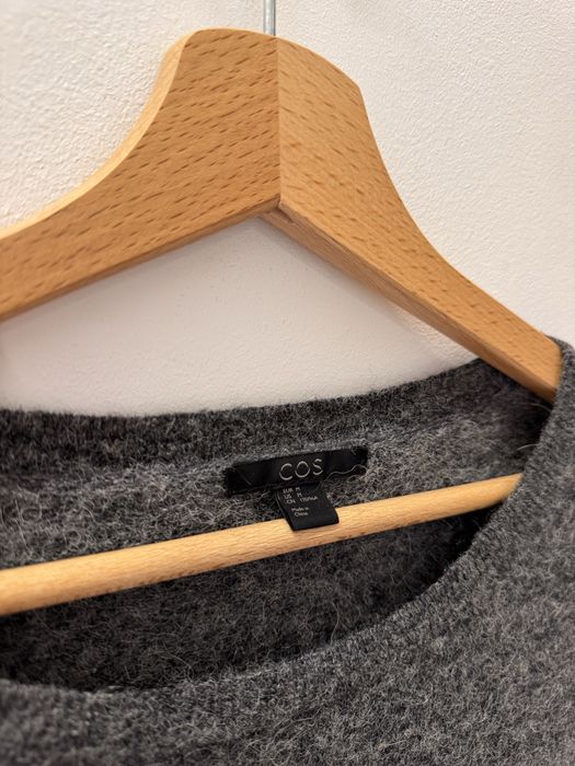 COS Sukienka Swetrowa Wełna Alpaka Merino Wool M 38 Premium Szara Czarna Stan Idealny