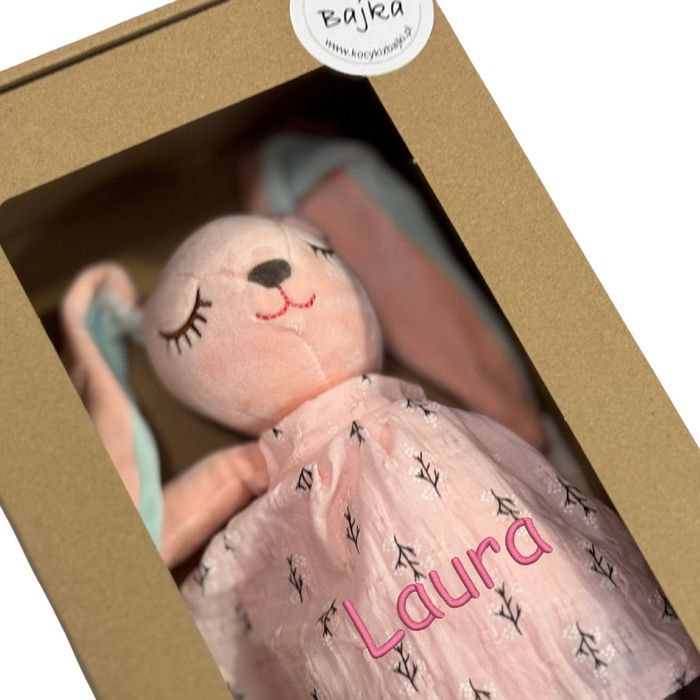 Króliczek pluszowy z haftem imienia dziecka prezent