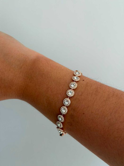 Pulseira Swarovski - Pulseira Una Angelic Lapidação redonda, Pavé, Média, Branca
