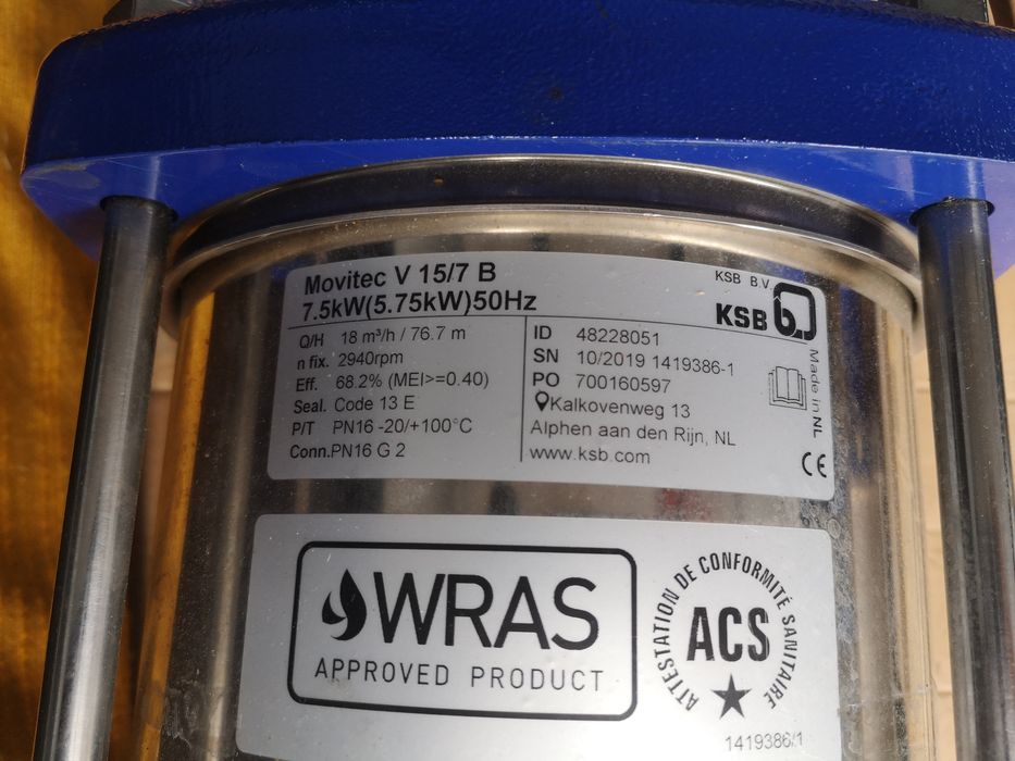 Pompa wodna Movitec V 15/7 B.    7,5KW