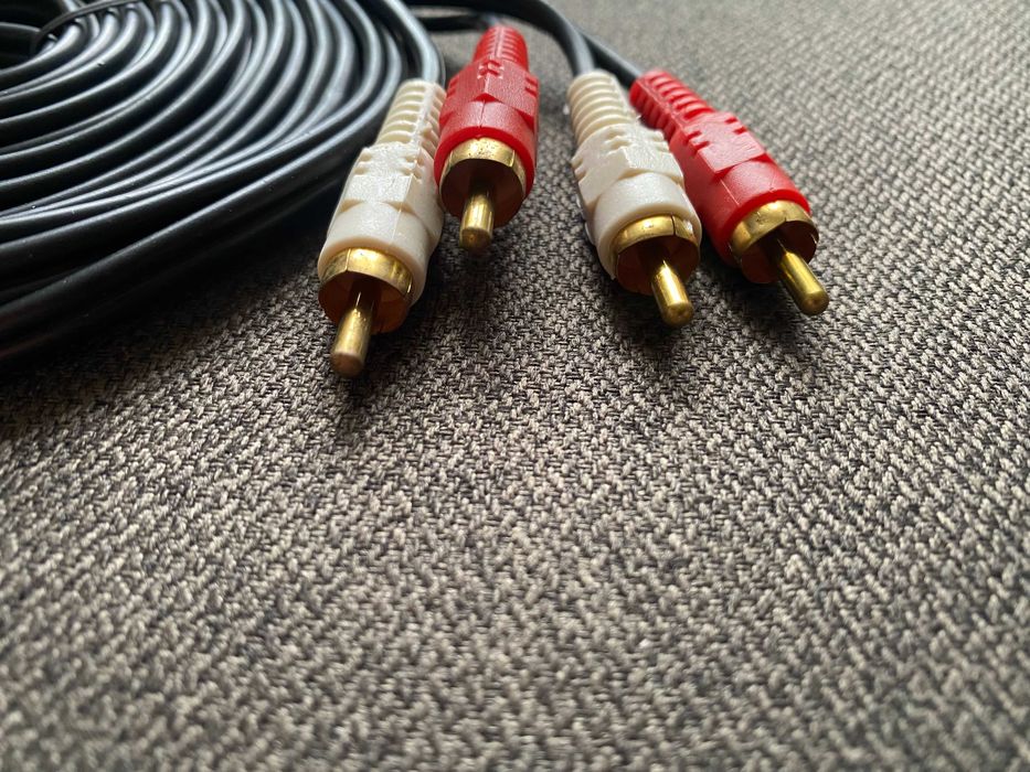 Кабель аудіоакустичний 2RCA-2RCA перехідник тюльпан 5 метрів