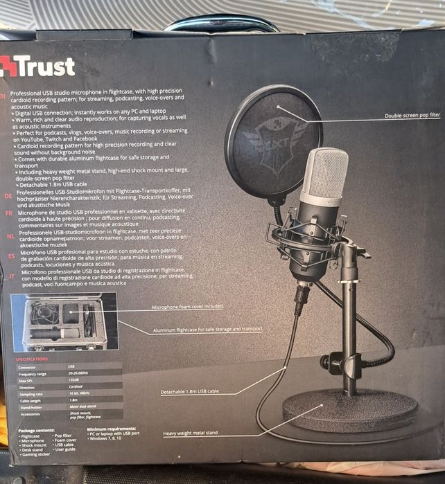 Microfone com mala Trust