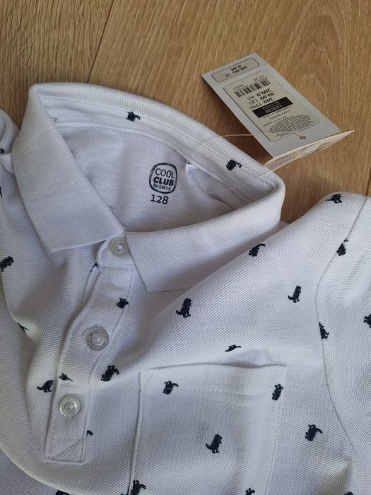 R 128 elegancki komplet Cool Club jeansy joggery  polo