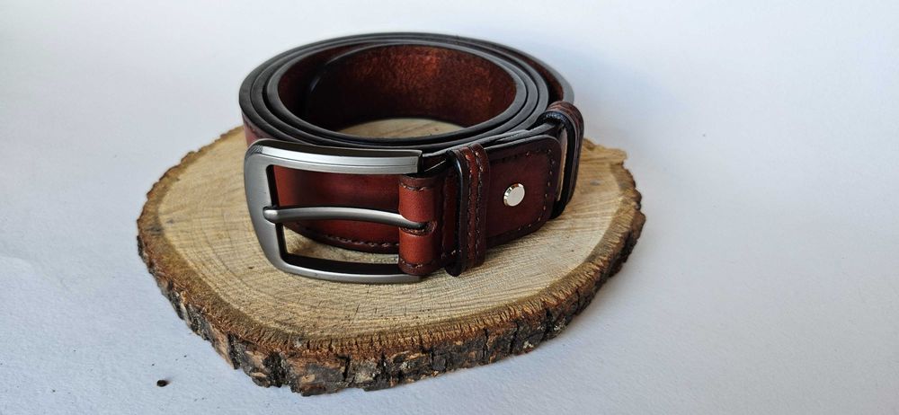 Чоловічий ремінь з натуральної шкіри ручної роботи