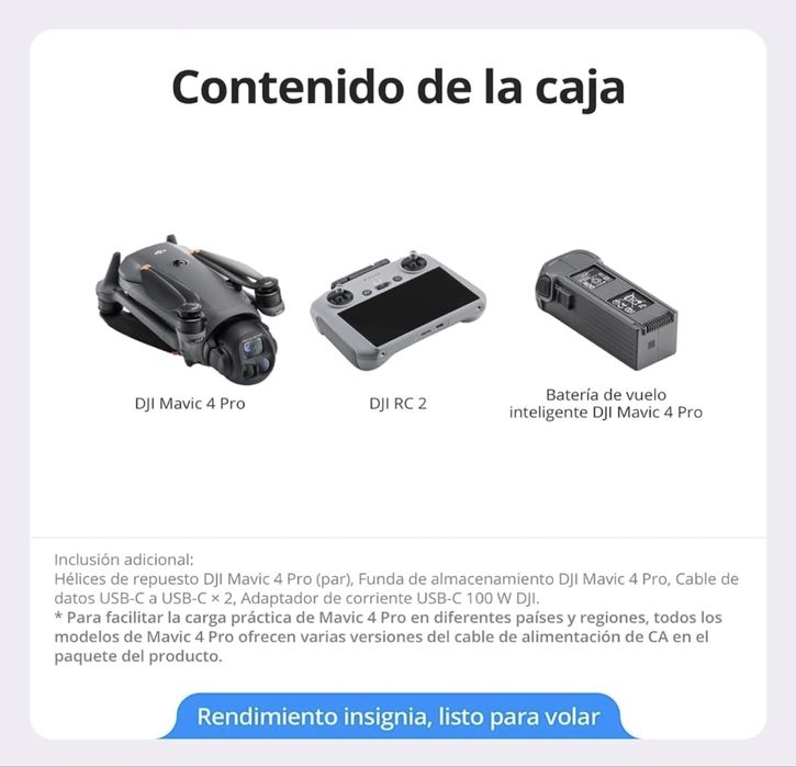 DJI Mavic 4 Pro  DJI RC 2 e bateria