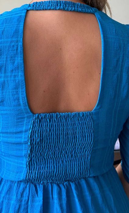 Reserved piekna dluga niebieska maxi sukienka M