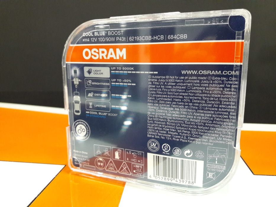 Lampadas Osram Cool Blue Boost H7 e H4