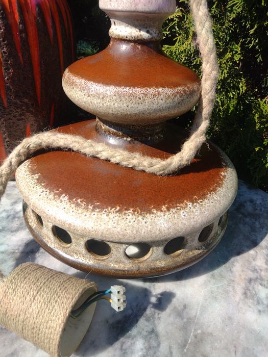 Stary zestaw lamp fat Lawa ceramika
