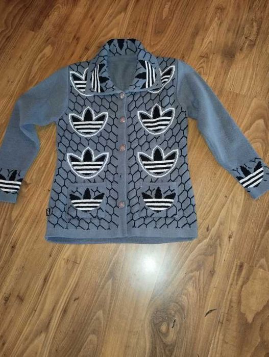 Sweter damski kieszenie 44 adi szara vintage