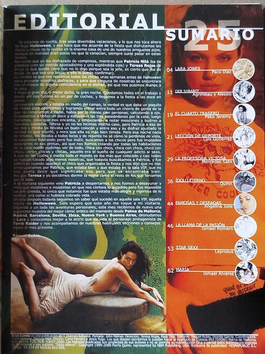 Revista BD erotica Eros Comix nº 25 rara Angelina Jolie