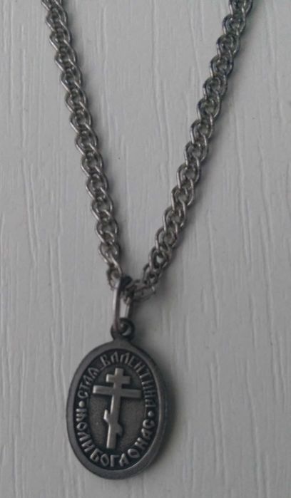 Серебряные цепочка с ладанкой Мученица Валентина вес 9,3гр.проба 925
