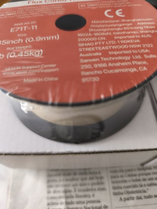 Fio fluxado tubular sem gás VEVOR 0,9 mm , 2 unidades