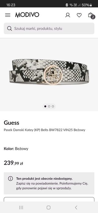Pasek Damski Guess Katey (KP) Belts BW7822 VIN25