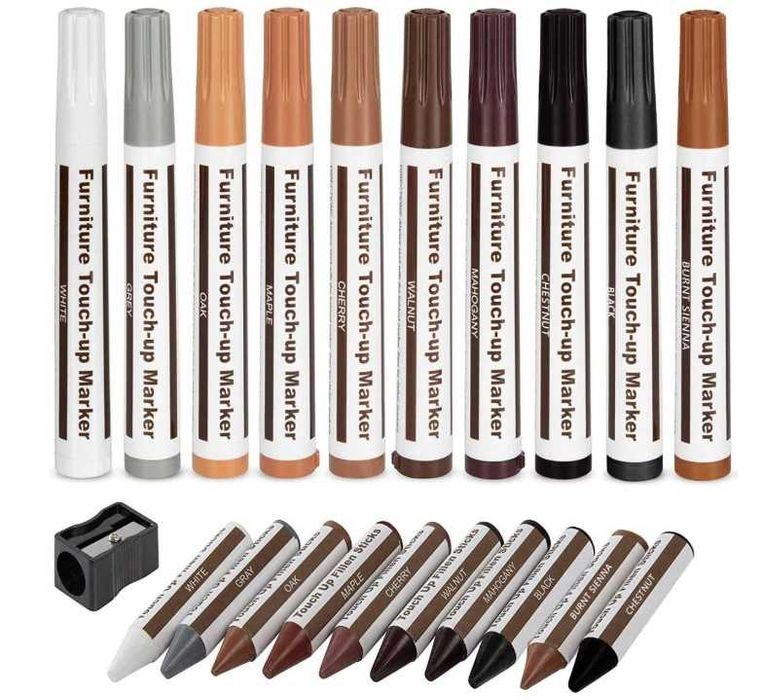 Markery do drewna  + kredki woskowe do naprawy mebli 21 elementów DAIXISM