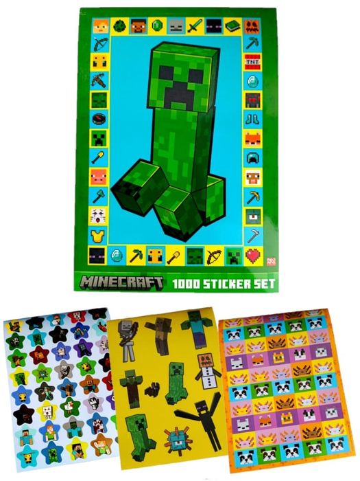 Zestaw naklejek 20 kartek książeczka naklejki  Minecraft 1000