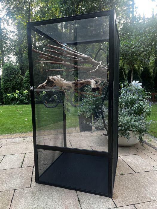 Terrarium siatkowe z akrylem 60x60x120 cm CZARNE