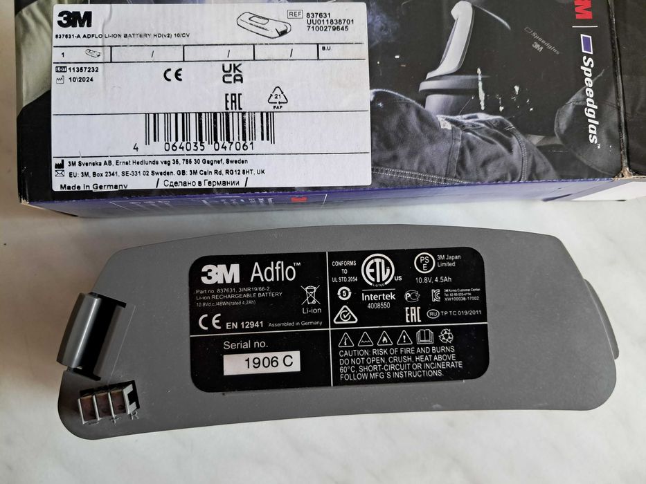 Akumulator 3M Speedglas 837631 - nowy w pudełku, oryginał - 4.5Ah