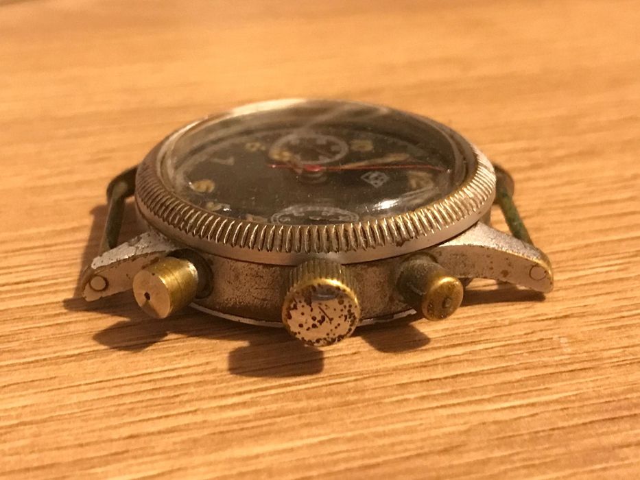 Original Offiziers-Fliegerchronograph Urofa 59 pilot 1MCZZ ,1МЧЗ Glashutte  B-Uhr / Flieger  1948, Glashütte 1MCZZ, Tutima