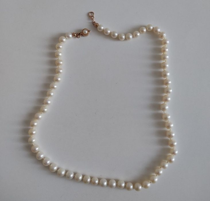 Ожерелье с жемчуга, золотая застёжка, 585 проба, 49 см