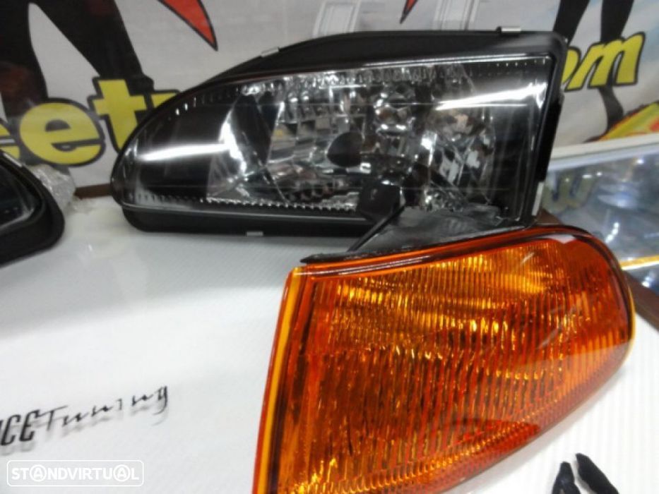 Farois frontais com luz branca 5000k Honda civic 92-95 JDM + piscas frontais JDM 2, 3 portas EG3, EG4, EG5, EG6, EJ1, EJ2