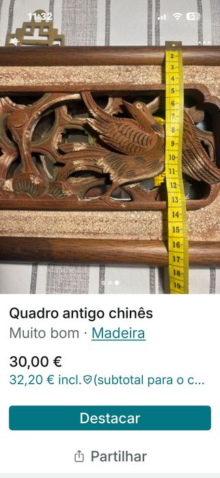 Quadro de parede antigo chinês
