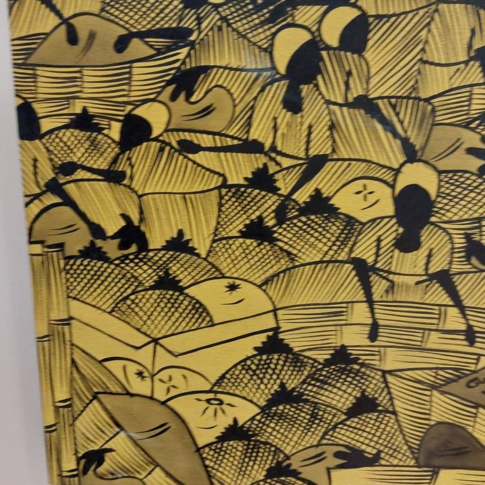 Quadro africano pintado à  mão