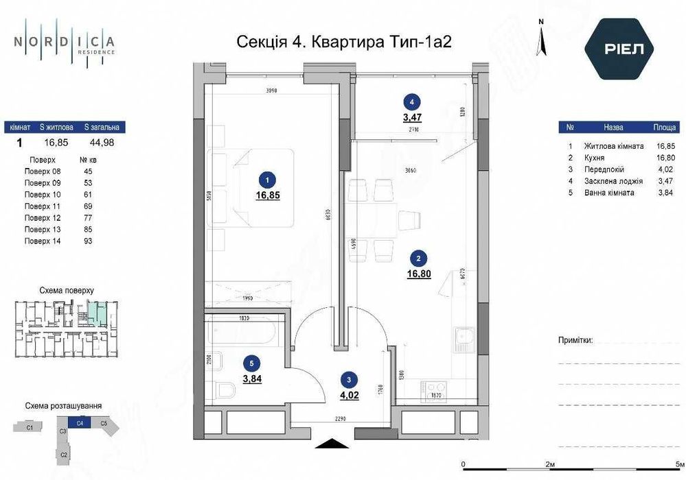 1К 45 м.кв квартира ЖК Nordica Residence Перший внесок 30% Без комісії!