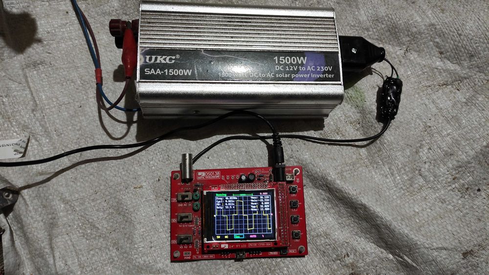 Осцилограф DS0138 Перевірка синусоїди інвертора 220В