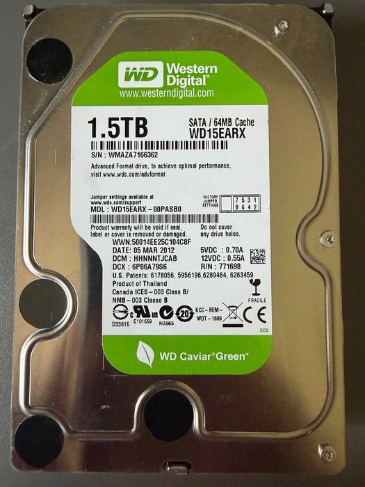 Dysk HDD WD15EARX 1.5 TB SATA