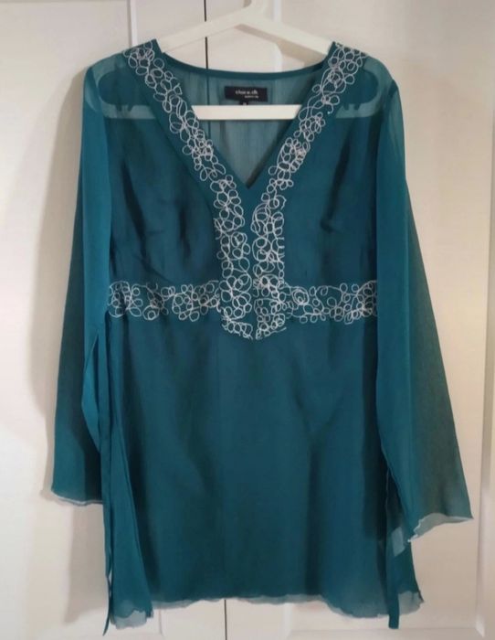 Claire.dk bluzka / tunika damska mgielka r.38