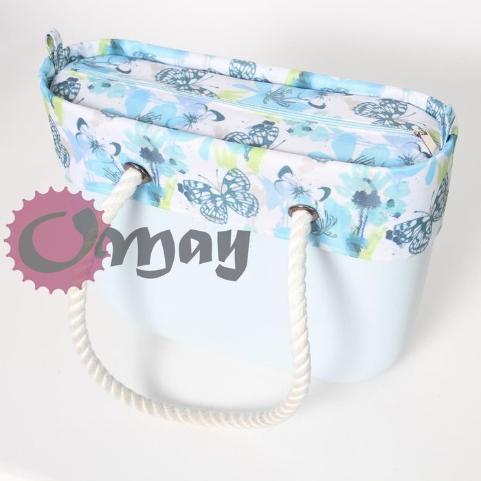 organizer do OBAG STANDARD +OPASKA kwiaty motyle błękit limonka OMAY
