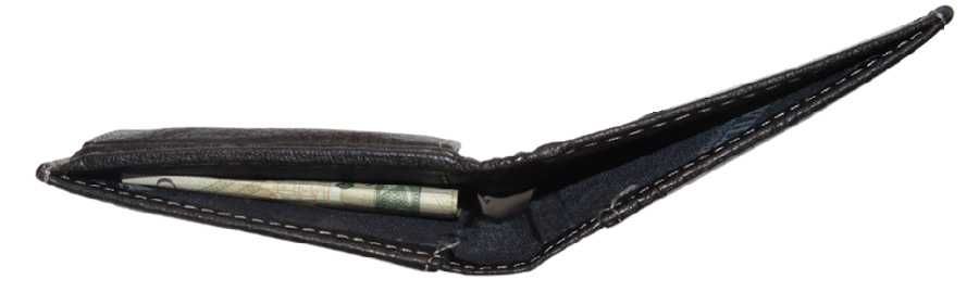 Bardzo mały portfelik męski, skórzany, cienki dla ucznia, na rower