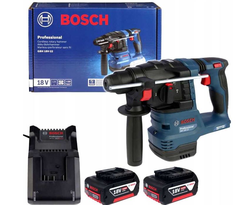 Zestaw Młot udarowy obrotowy akumulatorowy  GBH 18V-22 BOSCH PROFESSIONAL +2x 4Ah + torba  nowy gw. 3 lata