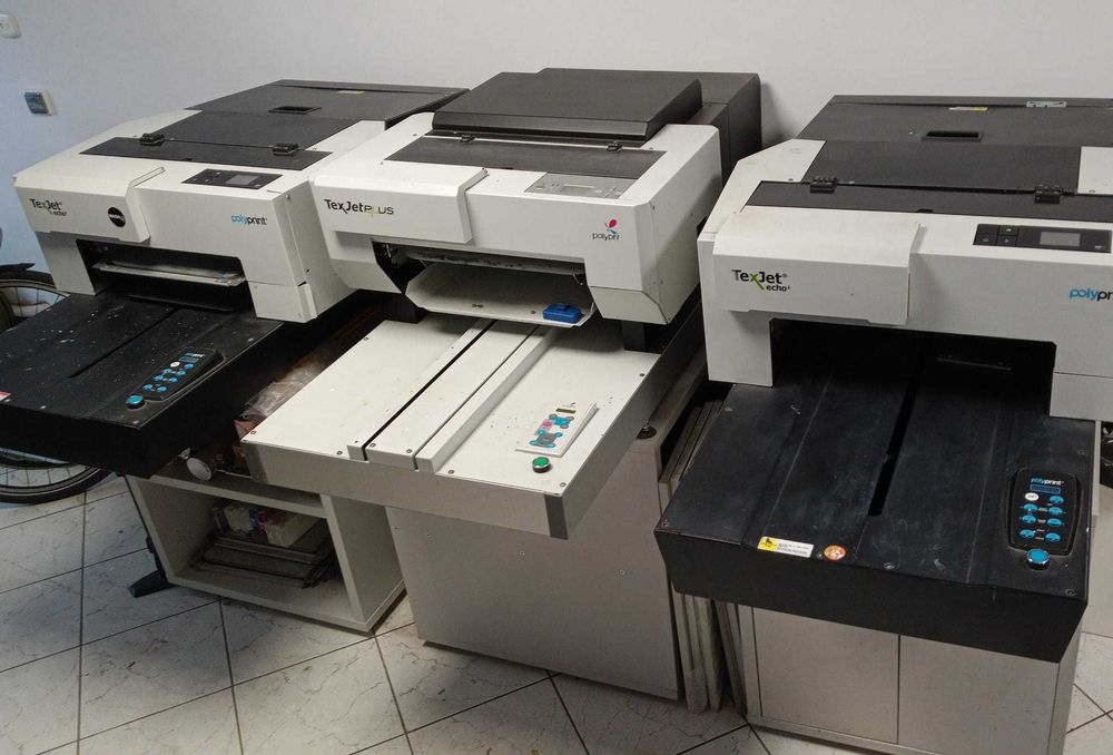3  Drukarki DTG Polyprint TexJet PLUS, TexJet ECHO2 x2,  TWOJA OFERTA?