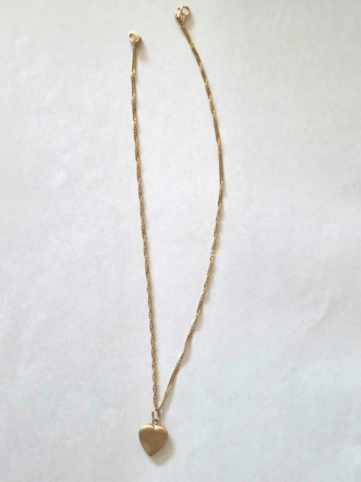 Złote serduszko 585 1,5cmx1,5cm -satyna