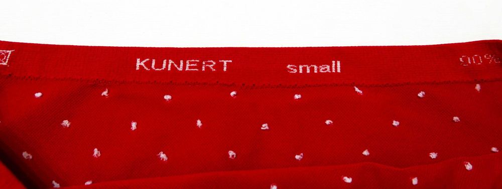 Majtki figi czerwone w kropeczki jakość płaskie szwy KUNERT 36-38 S