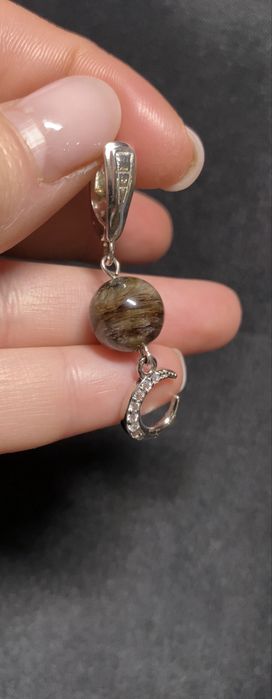 Фантасичні срібні сережки з Фантомним Кварцем